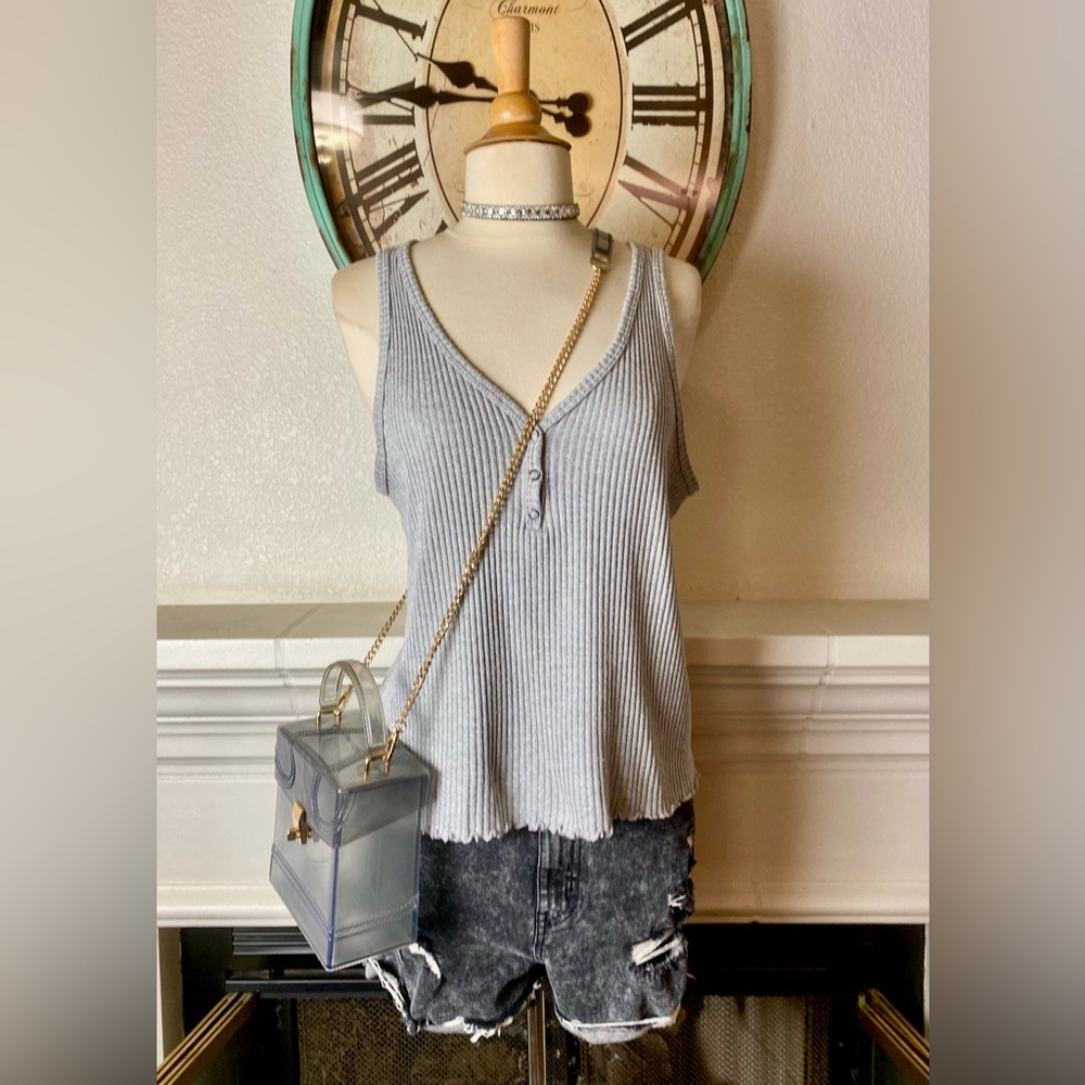 American Eagle Outfitters Gray Tank Top